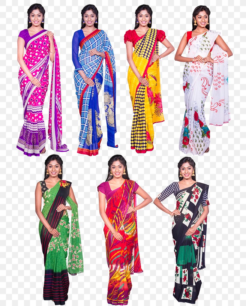 Sari Georgette Dress Blouse Silk, PNG, 750x1020px, Sari, Blouse, Blue, Clothing, Color Download Free