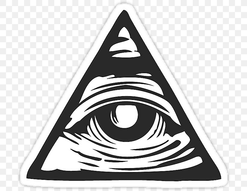 Eye Of Providence Illuminati T-shirt Symbol, PNG, 710x634px, Eye Of Providence, Area, Black And White, Color, Decal Download Free