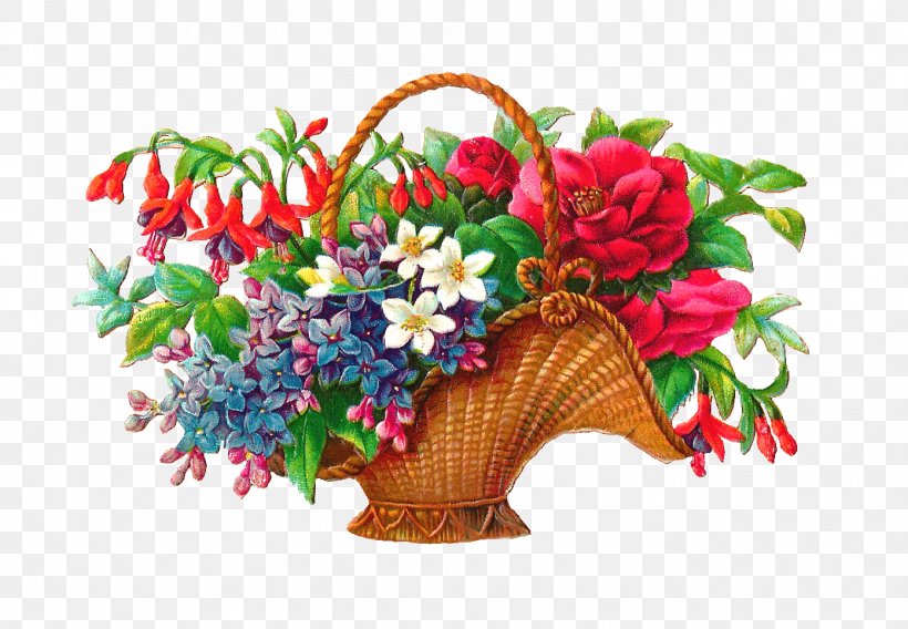 Flower Basket Clip Art, PNG, 1393x965px, Flower, Artificial Flower, Basket, Cut Flowers, Floral Design Download Free