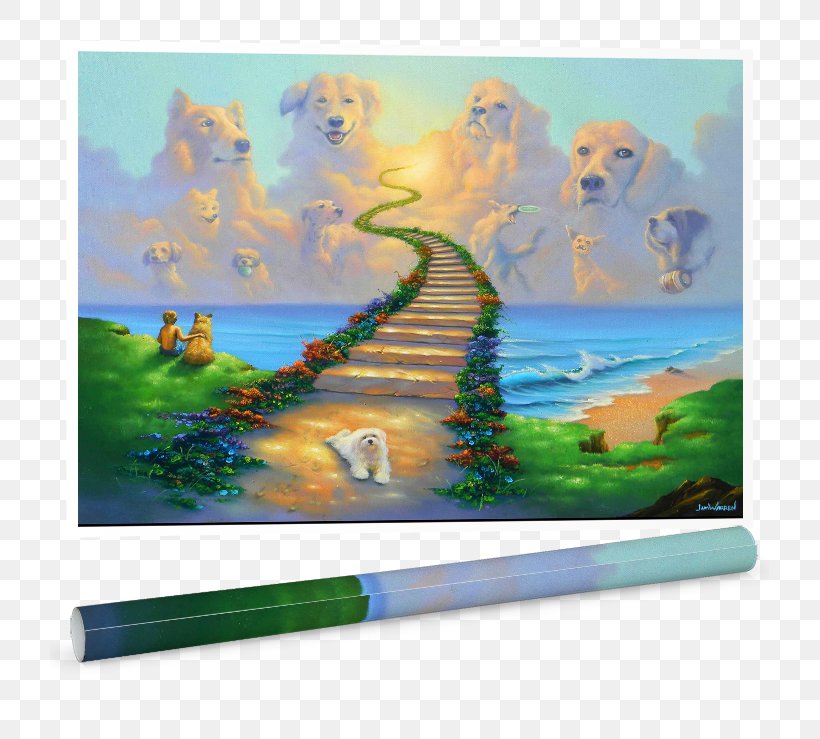 Dog Puppy Rainbow Bridge Heaven Printmaking, PNG, 719x739px, Dog, All Dogs Go To Heaven, All Dogs Go To Heaven 2, Art, Artist Download Free