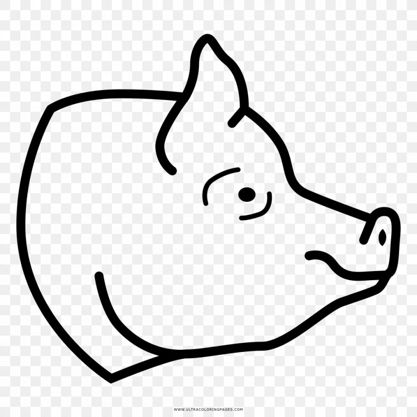 Domestic Pig Coloring Book Drawing Line Art Clip Art, PNG, 1000x1000px, Watercolor, Cartoon, Flower, Frame, Heart Download Free