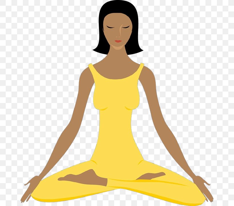Yellow Meditation Physical Fitness Yoga Clip Art, PNG, 676x720px, Cartoon, Balance, Leg, Meditation, Neck Download Free