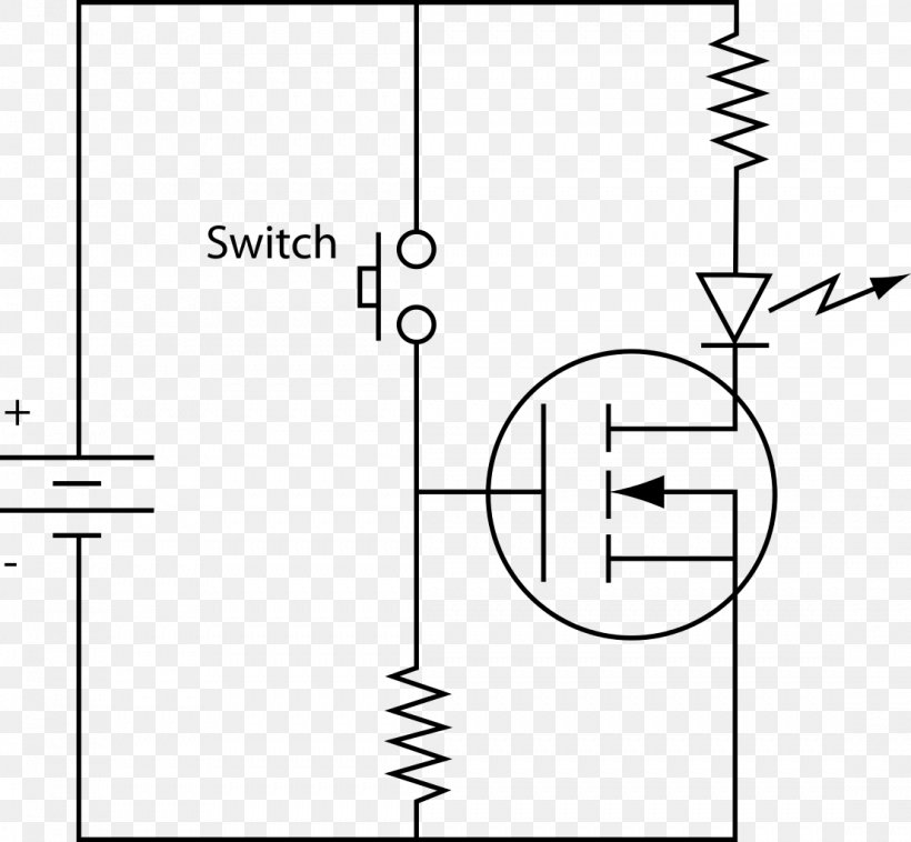 MOSFET Field-effect Transistor Circuit Diagram Electronic Circuit, PNG, 1107x1024px, Mosfet, Area, Bipolar Junction Transistor, Black, Black And White Download Free