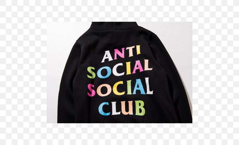 Hoodie T-shirt Anti Social Social Club Clothing Anti-social Behaviour, PNG, 500x500px, Hoodie, Anti Social Social Club, Antisocial Behaviour, Brand, Clothing Download Free