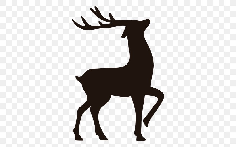Reindeer Rudolph Santa Claus, PNG, 512x512px, Reindeer, Antler, Black And White, Christmas, Deer Download Free