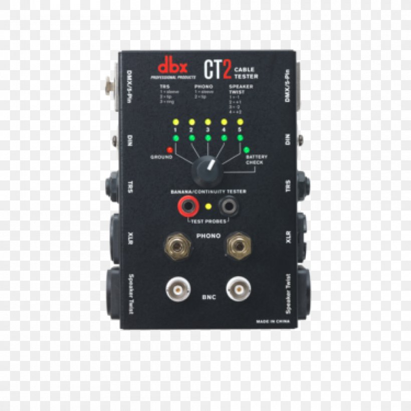 Dbx Cable Tester RCA Connector Electrical Cable Equalization, PNG, 1000x1000px, Dbx, Audio Signal, Banana Connector, Bnc Connector, Cable Tester Download Free