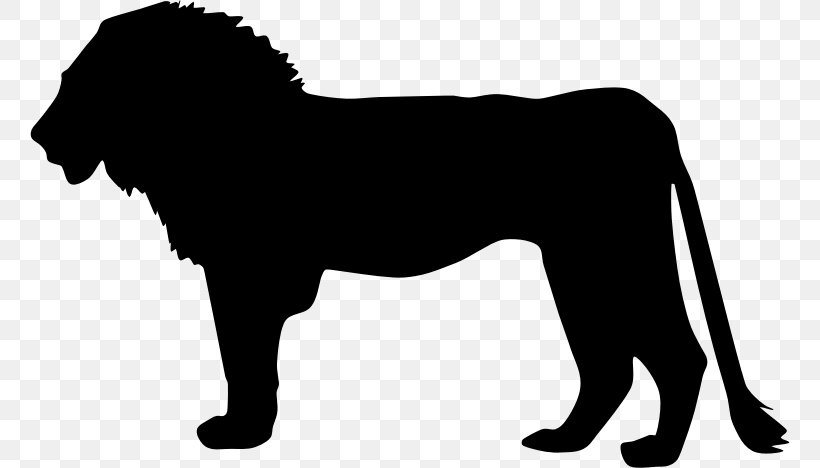 Lion Silhouette Cat Clip Art, PNG, 760x468px, Lion, Big Cats, Black, Black And White, Carnivoran Download Free