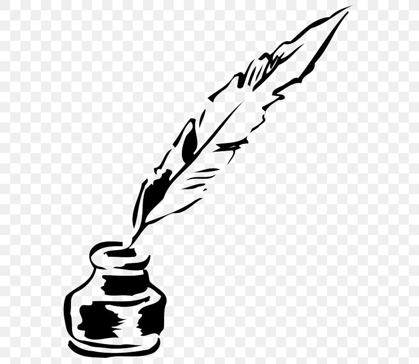 Quill Clip Art Pen Ink Drawing, PNG, 591x713px, Quill, Blackandwhite, Calligraphy, Drawing, Feather Download Free