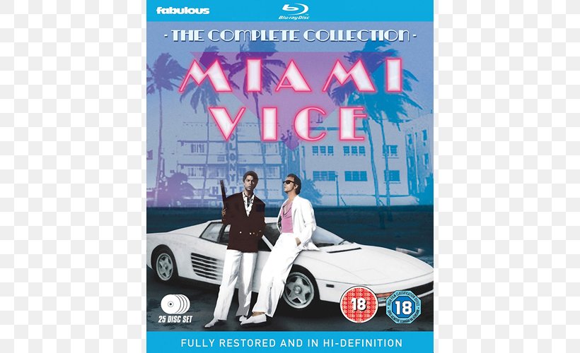 Blu-ray Disc Miami Vice: The Game Television Show DVD Miami Vice: The Complete Collection, PNG, 500x500px, Bluray Disc, Advertising, Automotive Design, Brand, Car Download Free