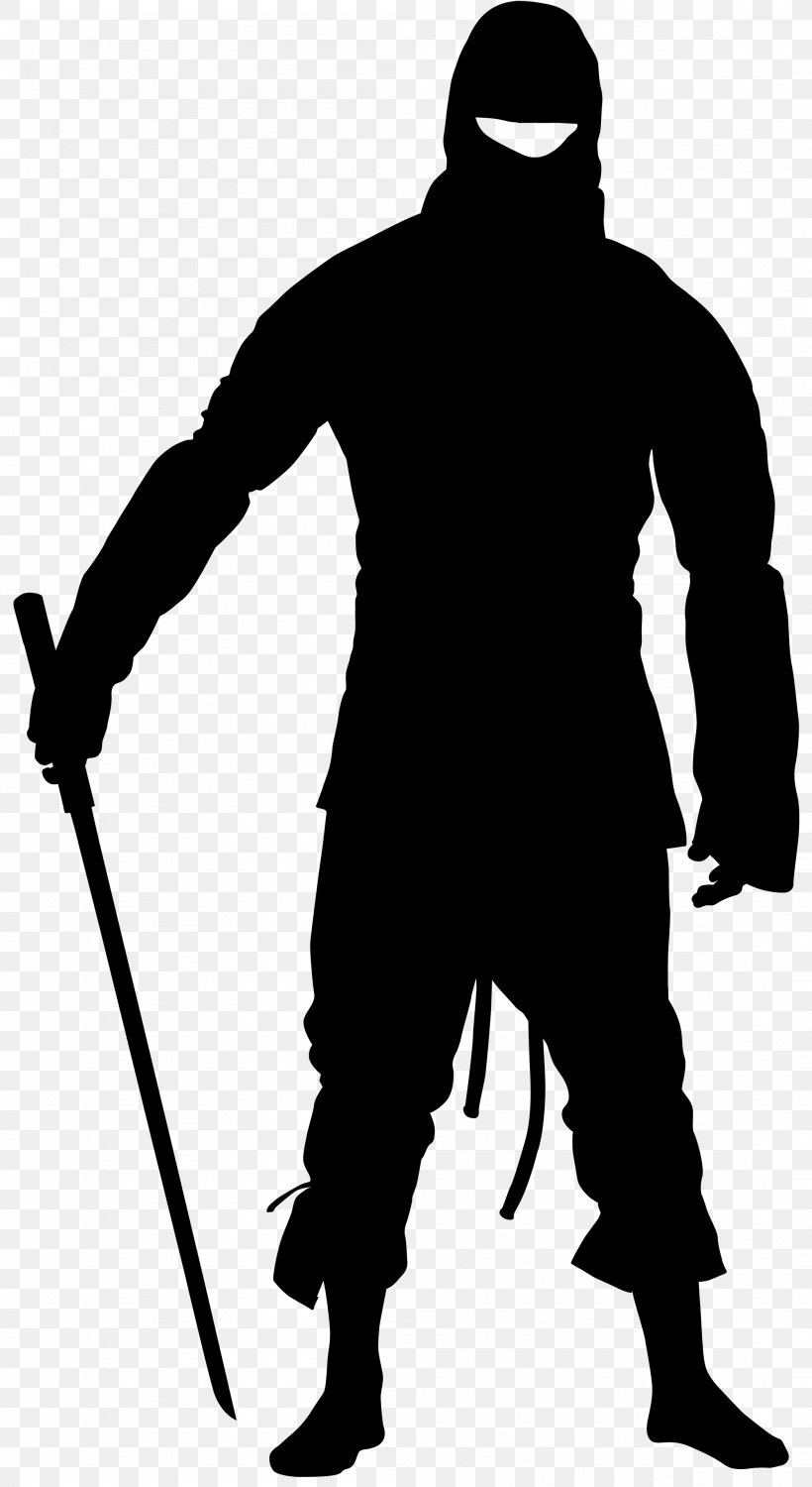 Silhouette Ninja Clip Art, PNG, 2098x3840px, Silhouette, Black, Black And White, Cartoon, Fictional Character Download Free