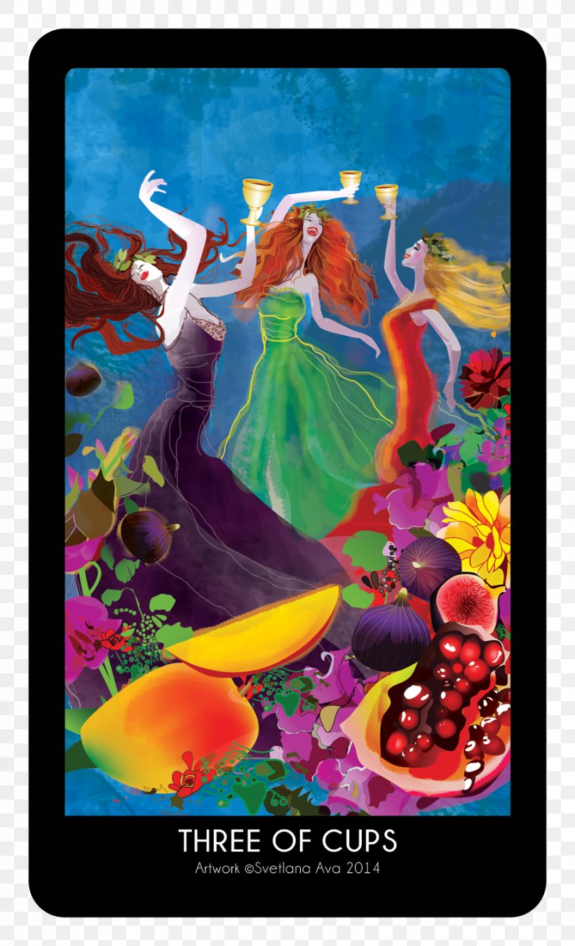 Morgan Greer Tarot Deck English Three Of Cups Suit Of Cups Playing Card, PNG, 914x1504px, Tarot, Art, Career, Feeling, Fictional Character Download Free