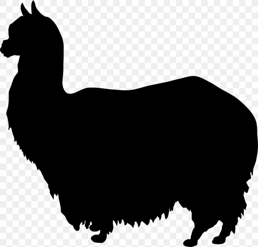 Alpaca Silhouette Sheep Wikipedia, PNG, 1069x1024px, Alpaca, Alpaca Fiber, Beak, Black And White, Camel Like Mammal Download Free