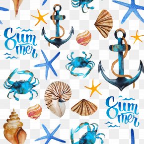 Shading Sea Creatures - Paper Beach Gift Textile Seashell PNG