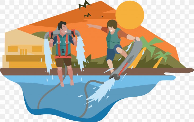 Water Surfing Illustration, PNG, 5046x3168px, Water, Area, Drawing, Leisure, Recreation Download Free