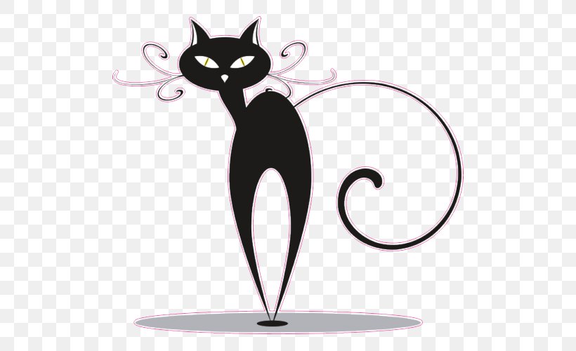 Black Cat Kitten Clip Art, PNG, 500x500px, Cat, Black Cat, Carnivoran, Cartoon, Cat Like Mammal Download Free