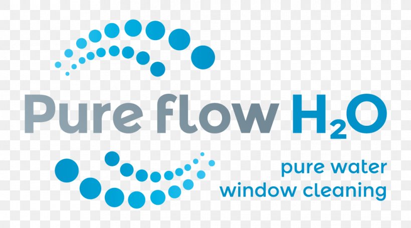 Logo Pure Flow H2O Cleaner Brand Window, PNG, 1063x591px, Logo, Area, Blue, Brand, Cleaner Download Free