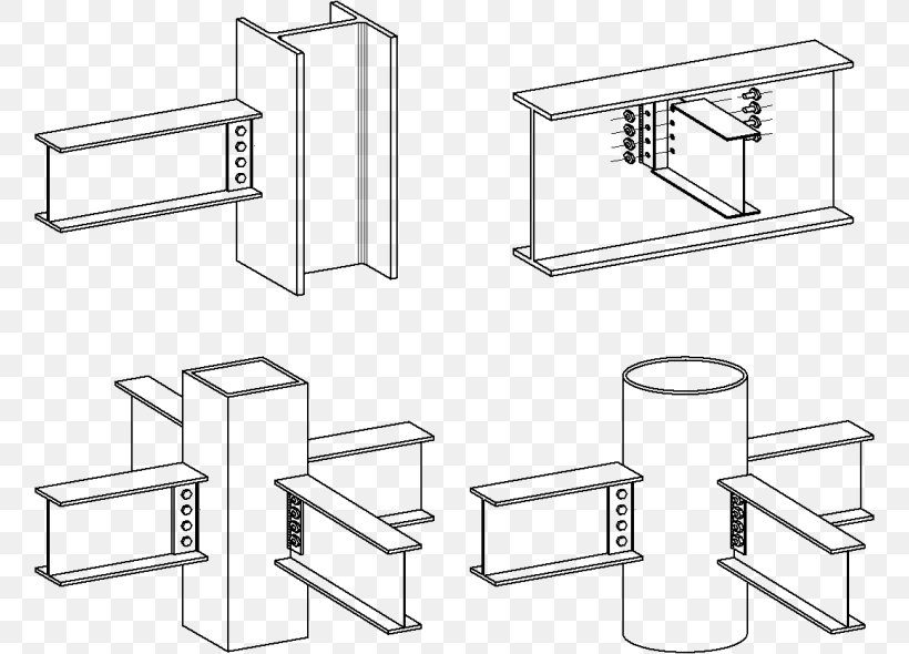 Structural Steel Steel Frame Eurocode 3: Design Of Steel Structures Beam, PNG, 760x590px, Structural Steel, Architectural Engineering, Bathroom Accessory, Beam, Black And White Download Free