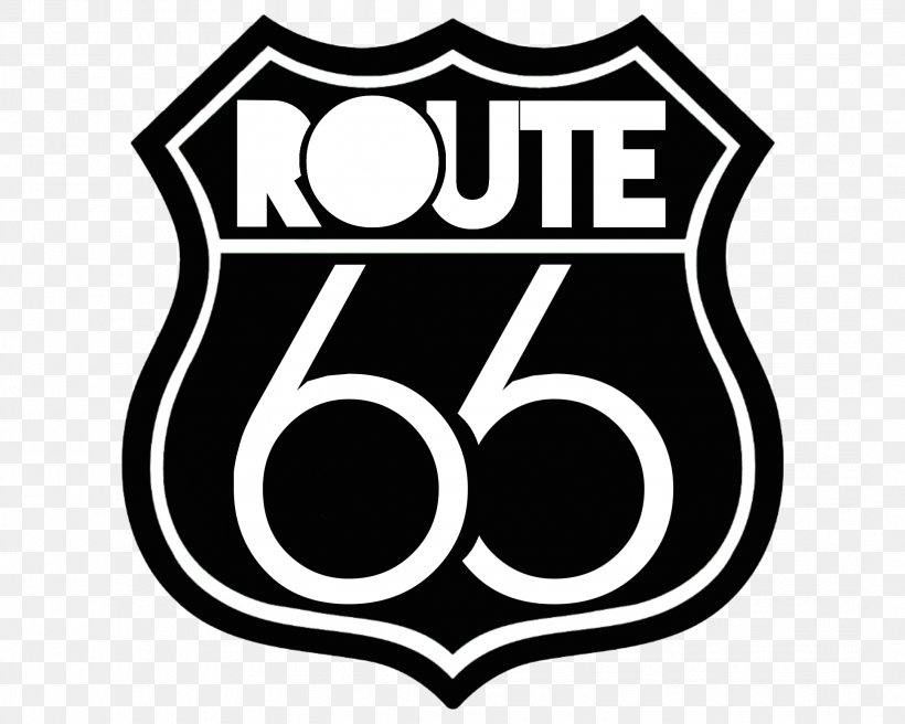 U.S. Route 66 U.S. Route 1 Decal Logo Sticker, PNG, 2164x1732px, Us Route 66, Area, Black, Black And White, Brand Download Free