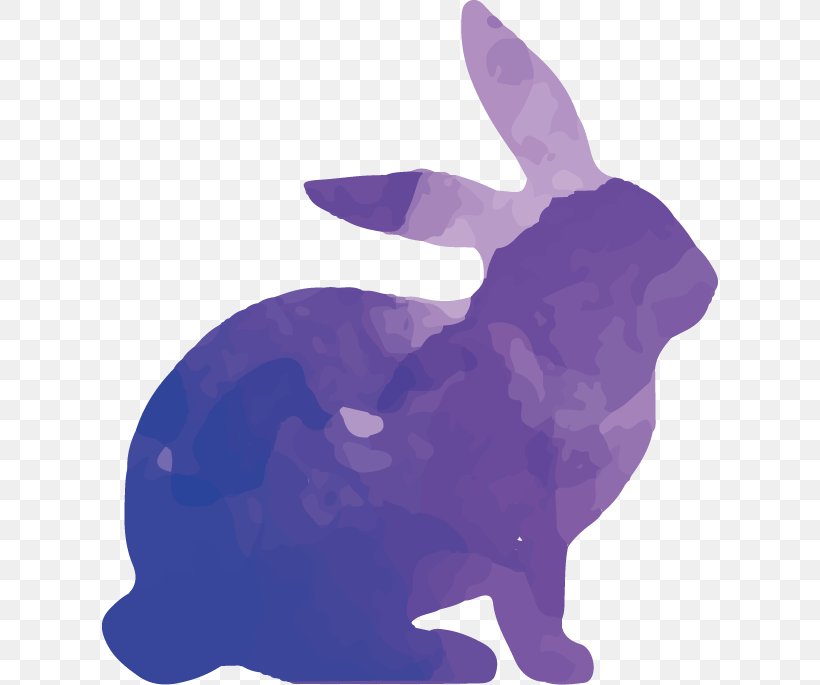 Rabbit Silhouette Watercolor Painting, PNG, 616x685px, Rabbit, Animal Sauvage, Drawing, Mammal, Organism Download Free