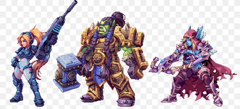 Heroes Of The Storm Sprite Pixel Art 2D Computer Graphics, PNG, 800x373px, 2d Computer Graphics, Heroes Of The Storm, Action Figure, Art, Blizzard Entertainment Download Free