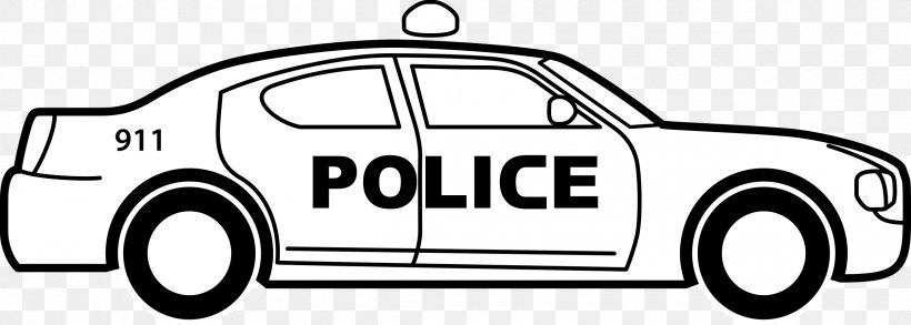 Police Car Emergency Vehicle Clip Art, PNG, 2400x859px, Car, Ambulance, Automotive Design, Automotive Exterior, Black And White Download Free