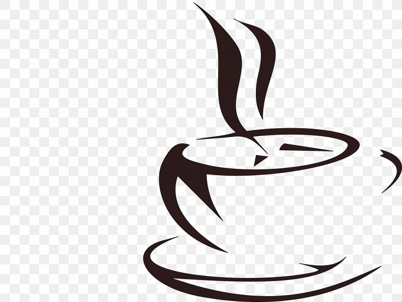 Coffee Cup Line Art Clip Art, PNG, 3522x2651px, Coffee Cup, Artwork, Black And White, Calligraphy, Cup Download Free