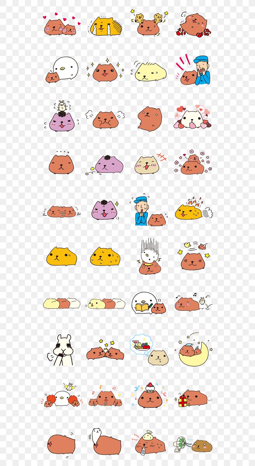 Capybara カピバラさん クリエイターズスタンプ Sticker Line Png 562x1500px Capybara Area Brand Cartoon Lip Download