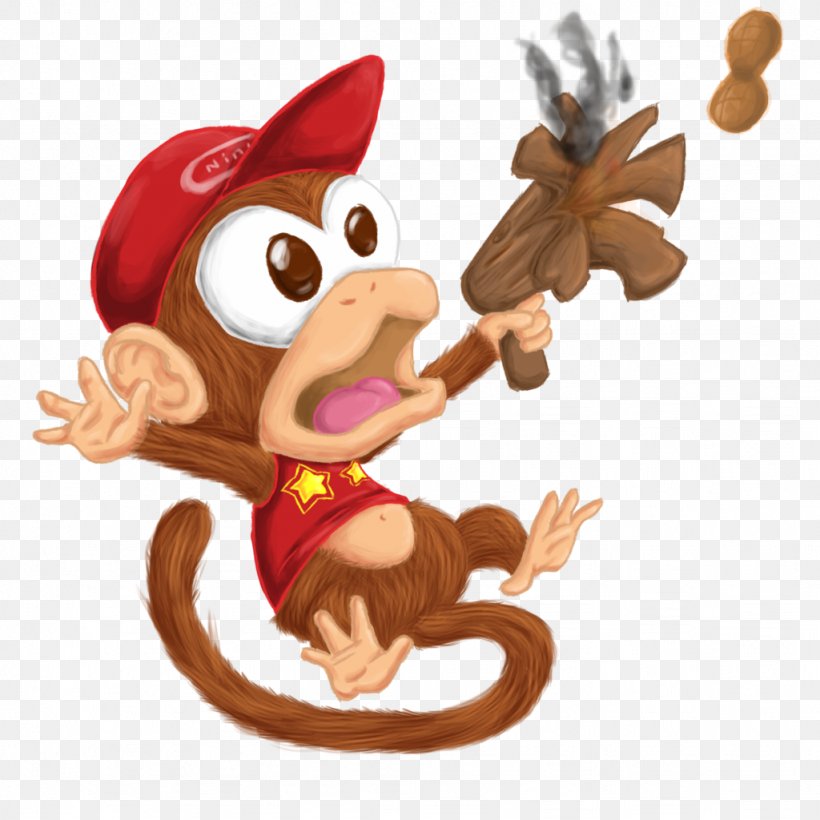 Monkey Drawing Bear Diddy Kong Christmas Ornament, PNG, 1024x1024px, Monkey, Animal Figure, Bear, Cartoon, Character Download Free