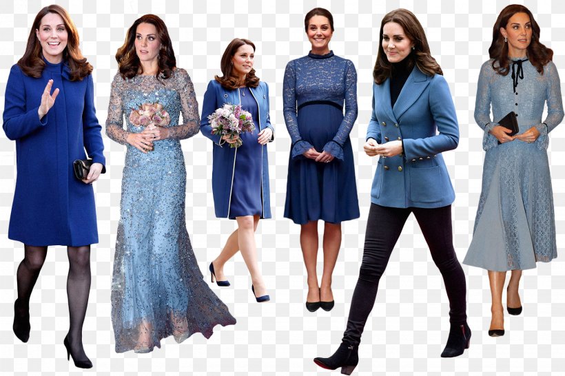 Dress Maternity Clothing Family Of Catherine, Duchess Of Cambridge Blue British Royal Family, PNG, 1544x1029px, Watercolor, Cartoon, Flower, Frame, Heart Download Free