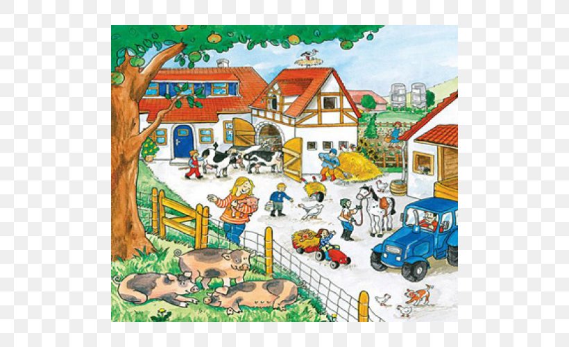 Jigsaw Puzzles Ravensburger Farm, PNG, 500x500px, Jigsaw Puzzles, Adventure Playground, Area, Educatie, Farm Download Free