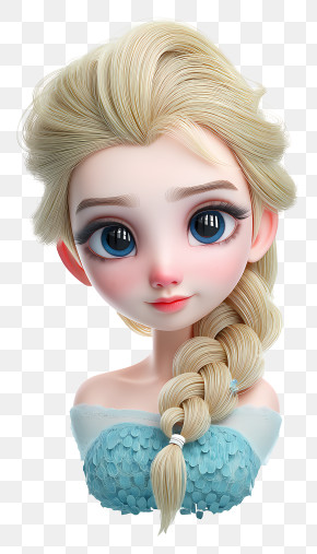Princess Elsa - Blonde Braid Character In Animation PNG