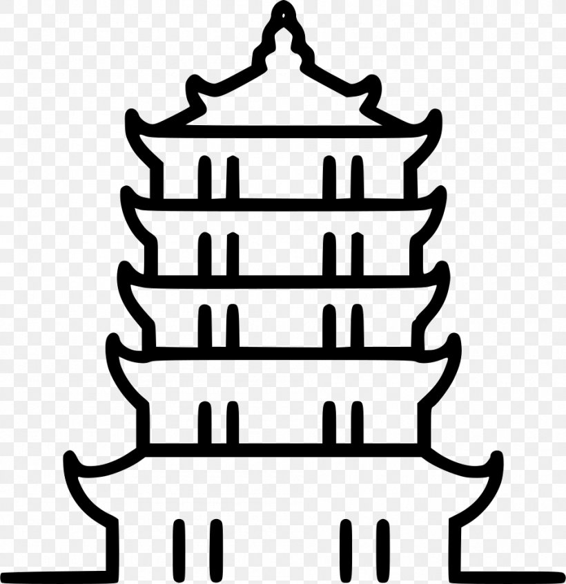 Chinese Pagoda 2017 Dalat Flower Festival Temple Clip Art, PNG, 950x980px, Chinese Pagoda, Black And White, Buddhism, Buddhist Architecture, Da Lat Download Free
