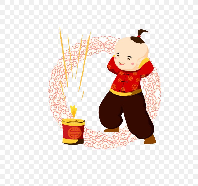 Firecracker Chinese New Year Reunion Dinner Festival, PNG, 658x769px, Firecracker, Art, Cartoon, Child, Chinese New Year Download Free