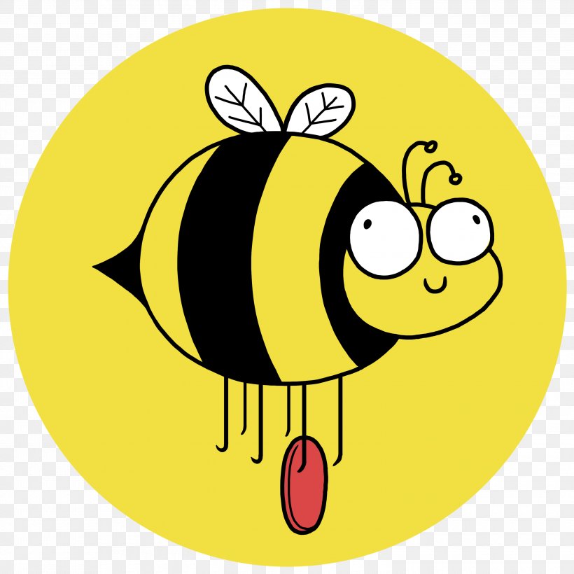 Honey Bee Smiley Cartoon Clip Art, PNG, 3000x3000px, Honey Bee, Area, Artwork, Bee, Cartoon Download Free