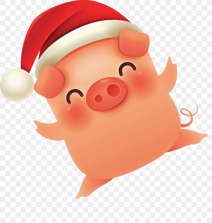 Merry Christmas Pig Cute Pig, PNG, 1047x1100px, Merry Christmas Pig, Animation, Cartoon, Cute Pig, Nose Download Free