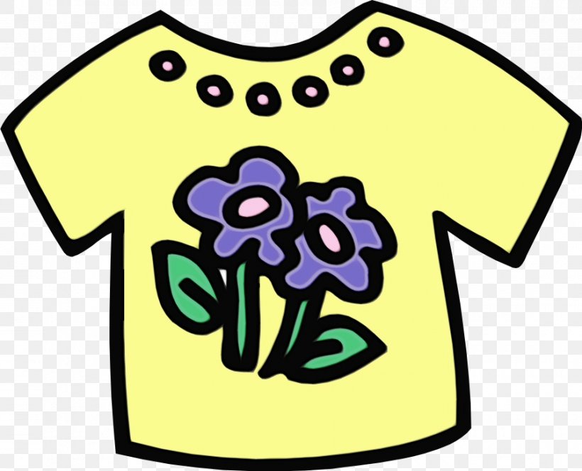 Yellow Clothing T-shirt Clip Art Symbol, PNG, 900x729px, Watercolor, Clothing, Happy, Paint, Plant Download Free