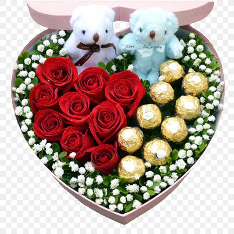 Flower Delivery Rose Chocolate Flower Bouquet, PNG, 1000x1000px, Watercolor, Cartoon, Flower, Frame, Heart Download Free