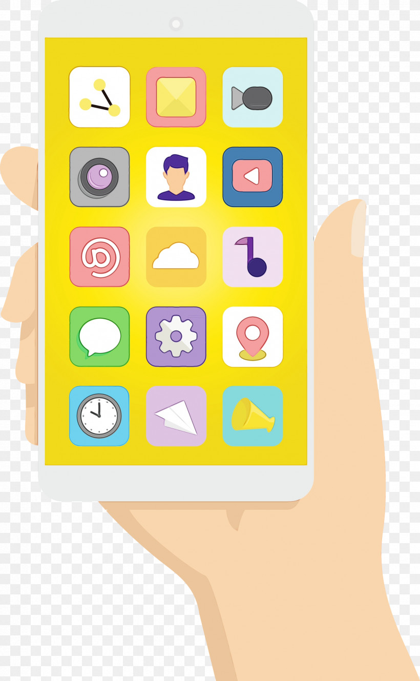 Mobile Phone Cellular Network Telephony Telephone Yellow, PNG, 1851x3000px, Smartphone, Cellular Network, Hand, Hm, Meter Download Free