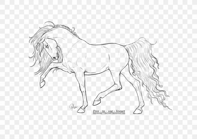 Horse Line Art Drawing Sketch, PNG, 4961x3508px, Horse, Animal Figure, Artwork, Black And White, Bridle Download Free