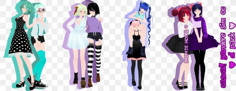 Yandere Simulator Fashion Clothing Casual Wear, PNG, 924x360px, Watercolor, Cartoon, Flower, Frame, Heart Download Free