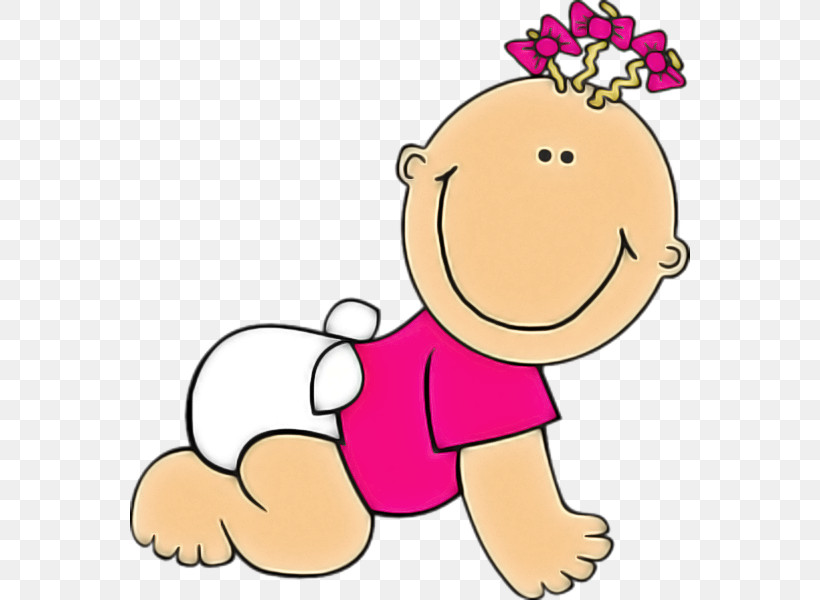 Cartoon Pink Cheek Facial Expression Head, PNG, 560x600px, Cartoon, Baby Crawling, Cheek, Child, Facial Expression Download Free