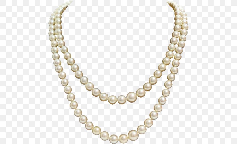 Chanel Pearl Necklace Cultured Freshwater Pearls, PNG, 500x500px, Chanel, Akoya Pearl Oyster, Bead, Body Jewelry, Chain Download Free