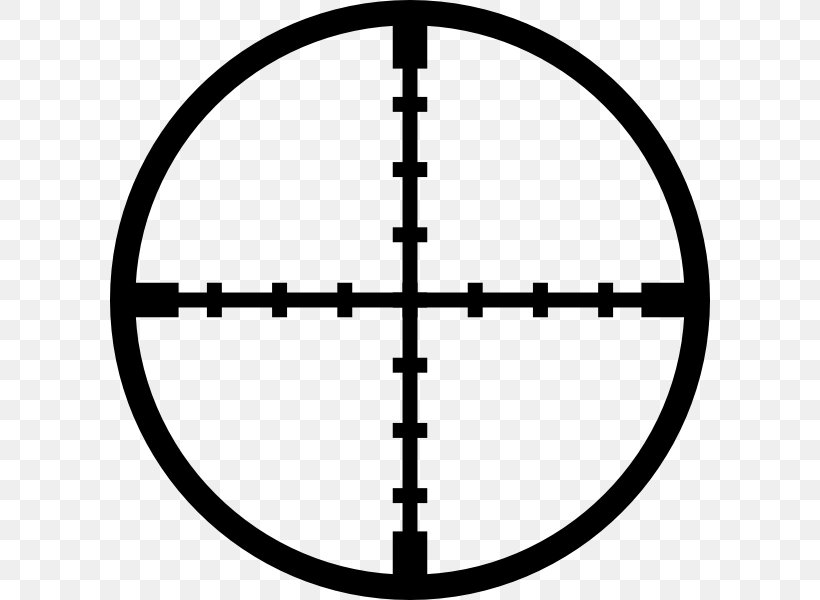 Reticle Telescopic Sight Clip Art, PNG, 600x600px, Reticle, Area, Black And White, Free Content, Monochrome Download Free