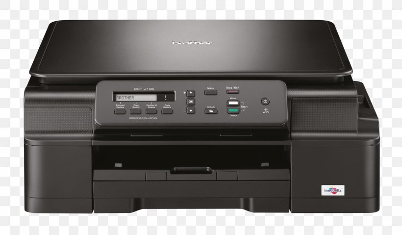 Multi-function Printer Brother DCP-J105 Brother Industries Inkjet Printing, PNG, 1600x935px, Multifunction Printer, Brother Dcpj105, Brother Industries, Dots Per Inch, Electronic Device Download Free