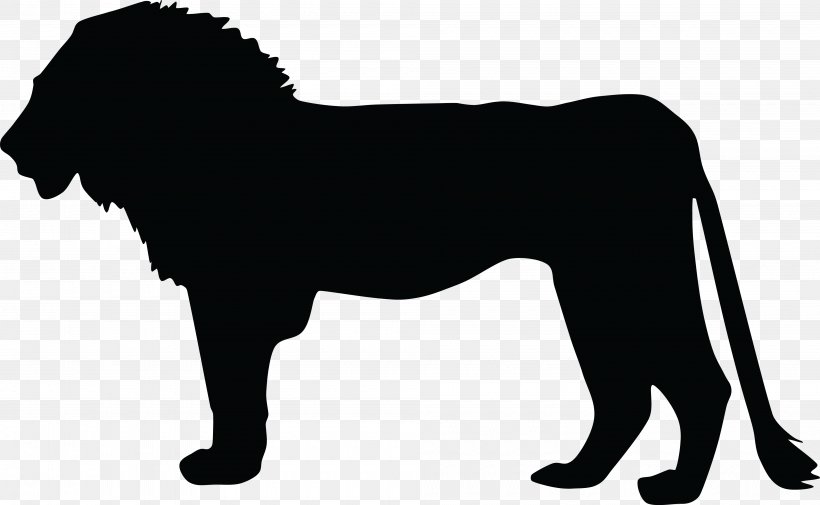 Lion Silhouette Clip Art, PNG, 4000x2465px, Lion, Big Cat, Big Cats, Black, Black And White Download Free