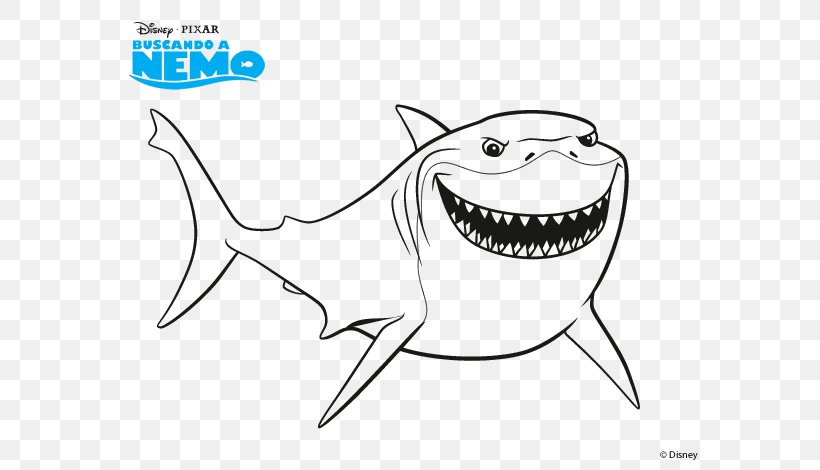 Bruce Nemo Coloring Book Drawing Shark, PNG, 600x470px, Watercolor, Cartoon, Flower, Frame, Heart Download Free