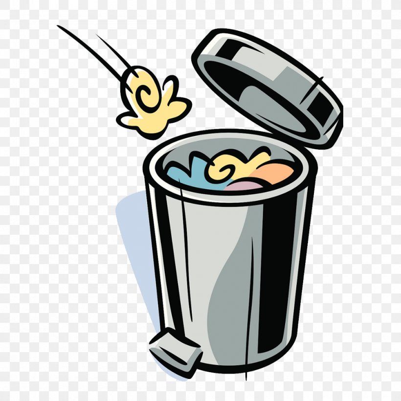 Rubbish Bins & Waste Paper Baskets Drawing Cartoon Office Trash Can, PNG, 1000x1000px, Rubbish Bins Waste Paper Baskets, Cartoon, Container, Drawing, Drinkware Download Free