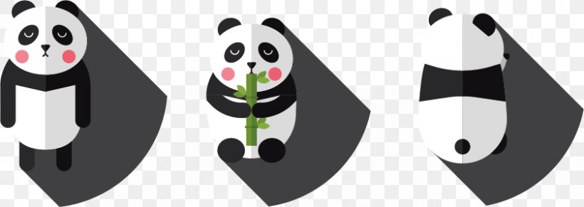 Giant Panda Cartoon Illustration, PNG, 839x298px, Giant Panda, Artwork, Black And White, Cartoon, Drawing Download Free