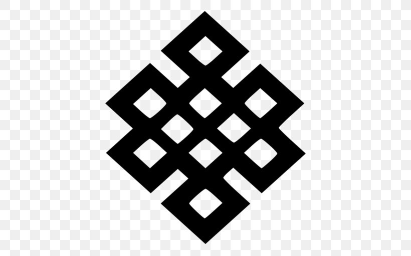 Endless Knot Tibetan Buddhism Buddhist Symbolism Eternity, PNG, 512x512px, Endless Knot, Area, Black, Black And White, Brand Download Free