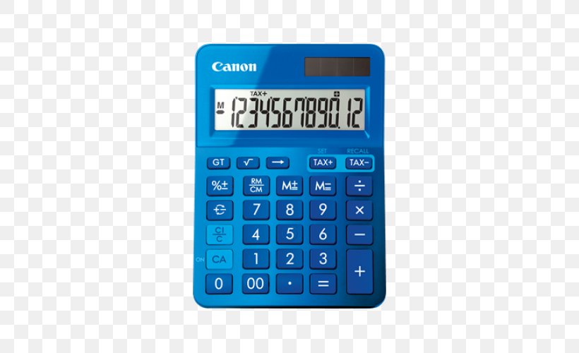 Calculator Canon FEMMIN0220 LS-123 Yellow Electric Battery, PNG, 500x500px, Calculator, Canon, Color, Electric Battery, Electronics Download Free